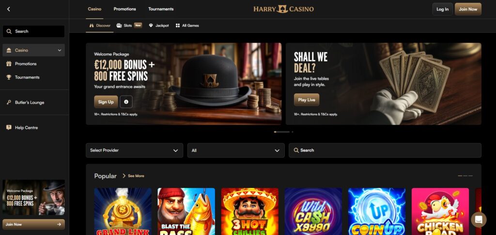 HarryCasino – online casino zonder Cruks startpagina met welkomstbonus
